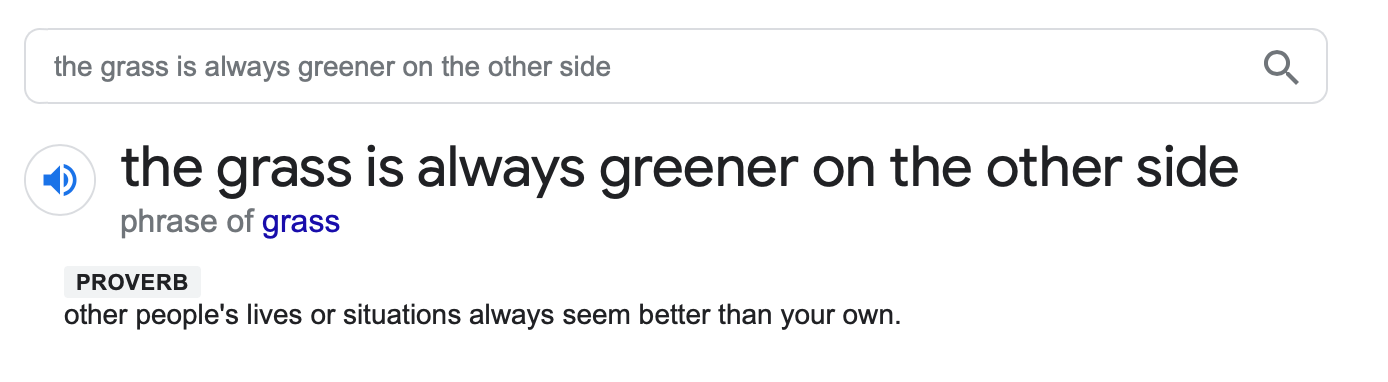 Is the grass really greener on the other side? How to let go of comparing yourself to others: - OBLIVIOUS?