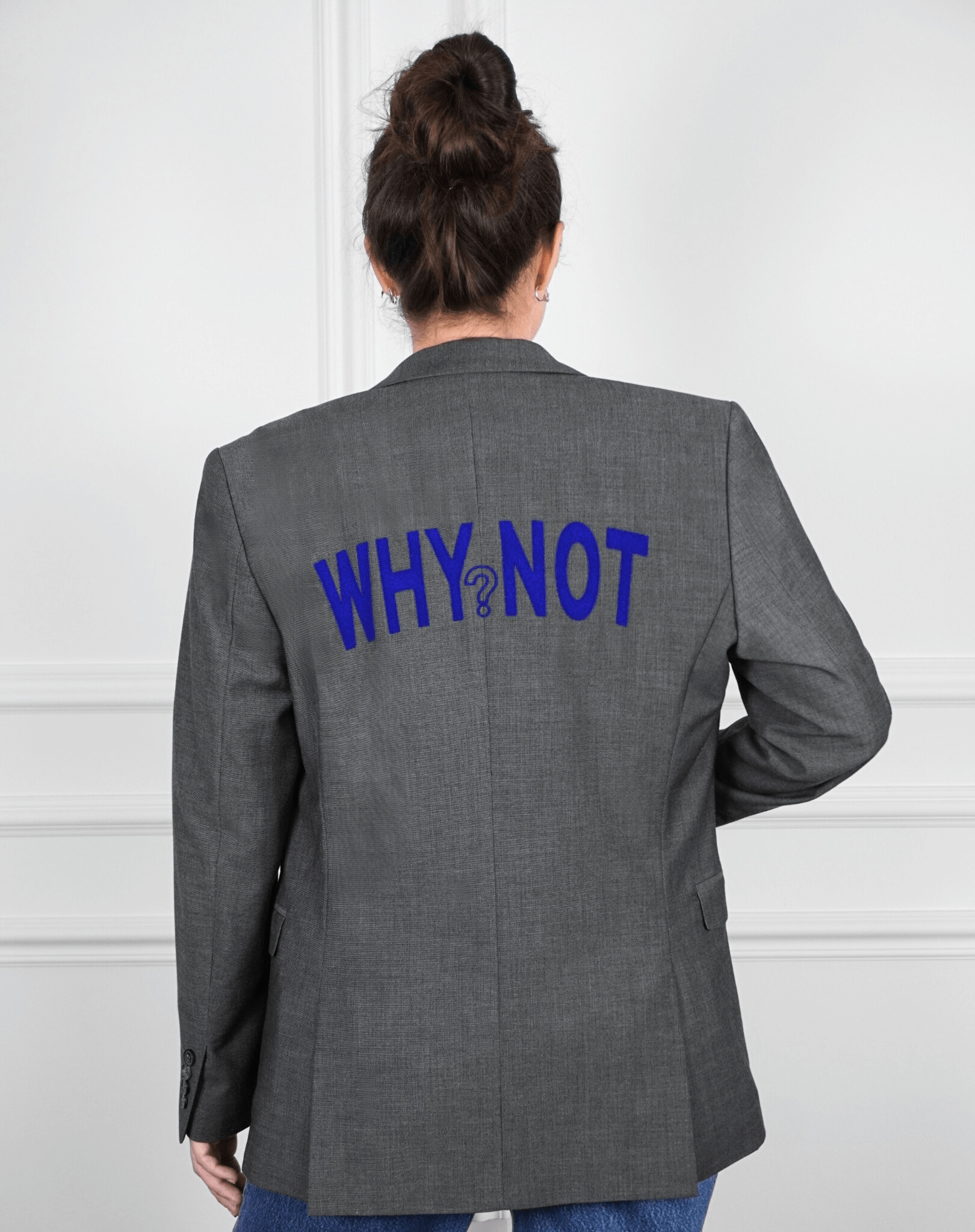 Why not? Upcycled Blazer (Blue Print) - OBLIVIOUS?