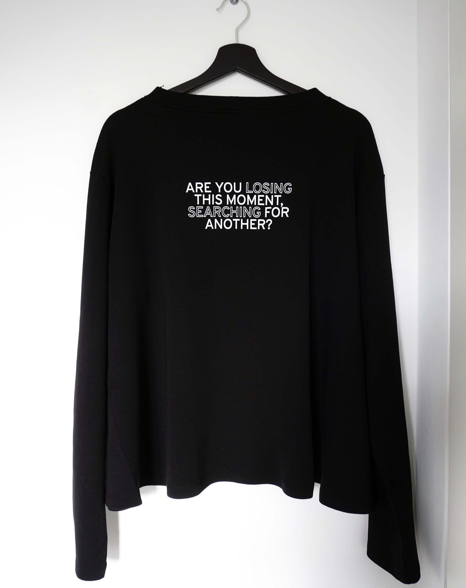 Are you losing this moment, searching for another? Black Flowy Long Sleeve - OBLIVIOUS?