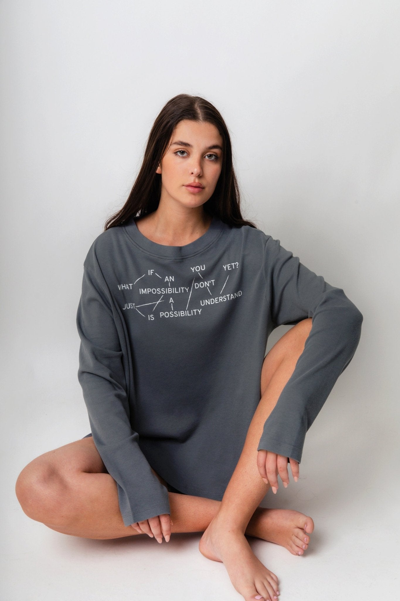 What if an impossibility is just a possibility you don't understand yet? Flowy Long Sleeve - OBLIVIOUS?