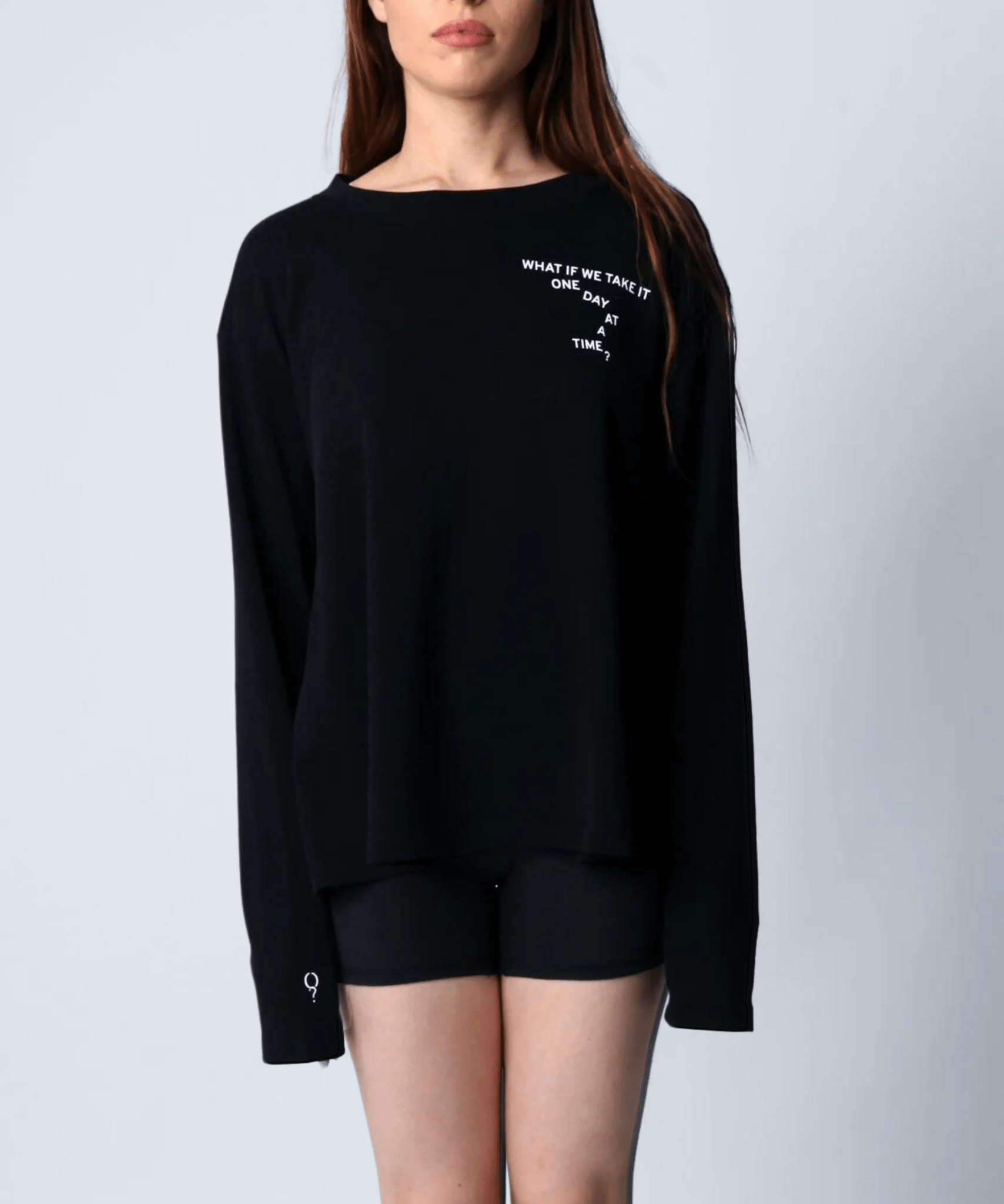 What if we take it one day at a time? Black Flowy Long Sleeve - OBLIVIOUS?