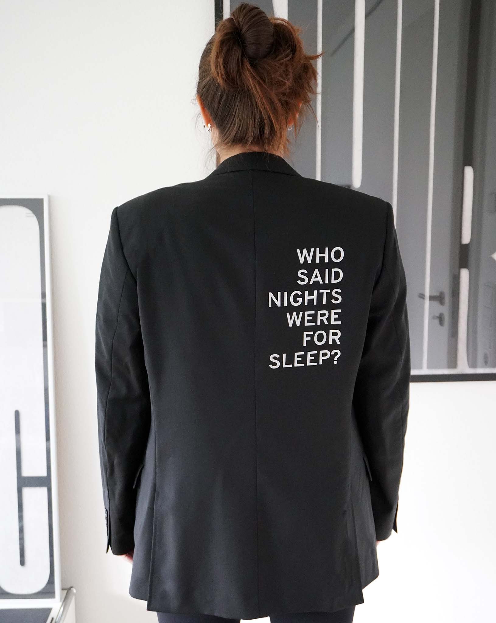 Who said nights were for sleep? Reflective Upcycled Blazer - OBLIVIOUS?